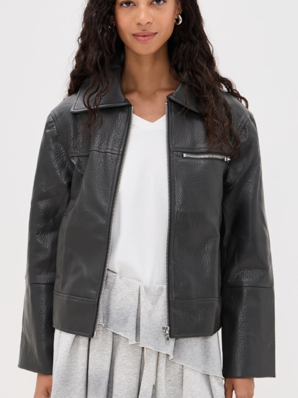 Madison the Label Axel Faux Leather Jacket  Black Size Small